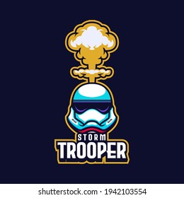 Storm trooper head e-sport logo design