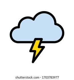 Sturm-Vektorillustration-Flachfarbsymbol 