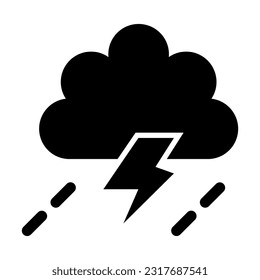 Storm Vector Glyph Icon For Personal And Commercial Use.
