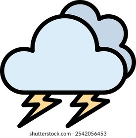 Design de ícone preenchido de linha de vetor Storm