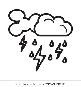 storm vector line icon new