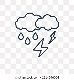 Storm vector outline icon isolated on transparent background, high quality linear Storm transparency concept can be used web and mobile