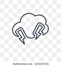 Storm vector outline icon isolated on transparent background, high quality linear Storm transparency concept can be used web and mobile