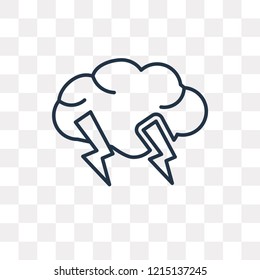 Storm vector outline icon isolated on transparent background, high quality linear Storm transparency concept can be used web and mobile