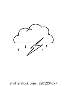Vector de tormenta. Símbolo del tiempo aislado en fondo blanco. arte de línea, ilustración vectorial 