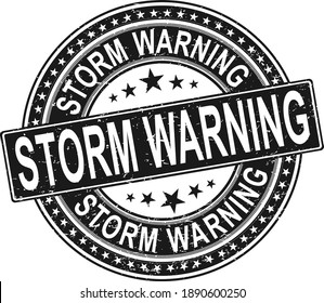 Storm warning grunge rubber stamp on white background, vector illustration