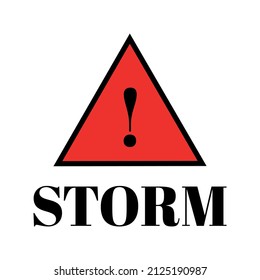 Storm Warning Icon Sign. Vector Illustration Weather Warning Symbol