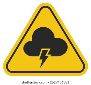 Storm warning sign isolated on white background.
