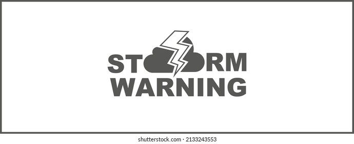 Storm Warning Sign On White Background	