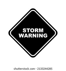 Storm Warning Sign On White Background	