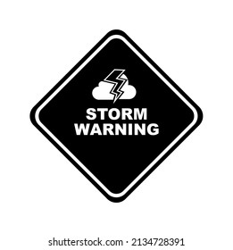 Storm Warning Sign On White Background	