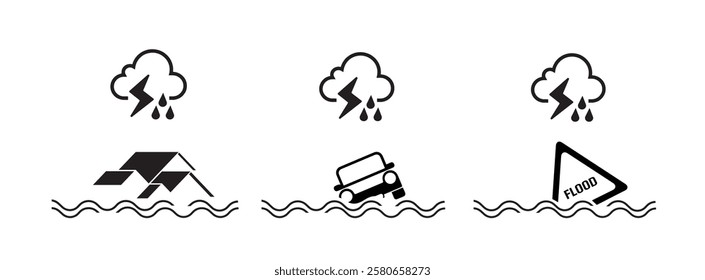 storm warning sign on white background	