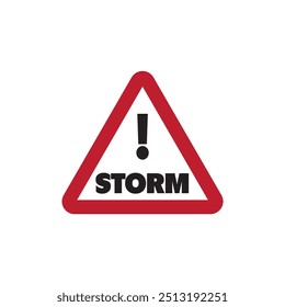 Storm warning sign. vector illustration severe weather warning symbol. 