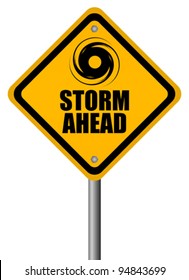 Storm warning sign, vector illustration