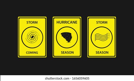 Storm Warning Signs.Sign of catastrophe and warning.Storm coming.