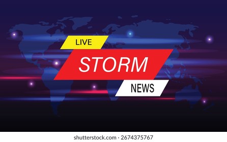Sturmwarnung, Wetterwarnung, Überschrift, Band mit Warnmeldung, Vektorgrafik.