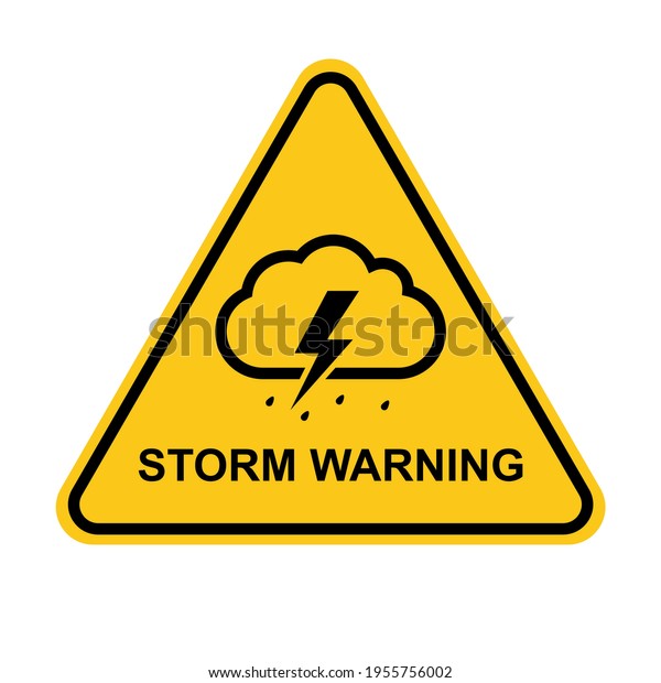 Storm Warning Yellow Warning Sign Storm Stock Vector (Royalty Free ...