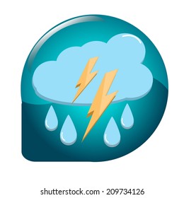 storm weather icon, glossy button