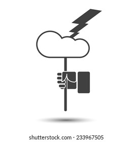 Storm weather icon. Vector pic.