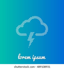 Storm White stroke fill with blue & green gradient background Icon / Logo Design