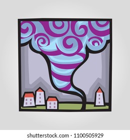 Storm wind isolated flat vector illustration 
