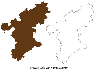 Stormarn district (Federal Republic of Germany, rural district, Free State of Schleswig-Holstein, Slesvig Holsten) map vector illustration, scribble sketch Stormarn map