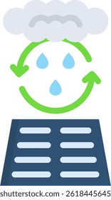 Icono de gestión de aguas pluviales Ilustración vectorial plana