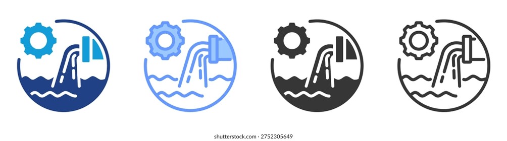 Stormwater Management icon set multiple style collection