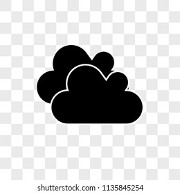 Stormy clouds vector icon on transparent background, Stormy clouds icon