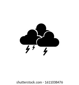 stormy icon black vector illustration