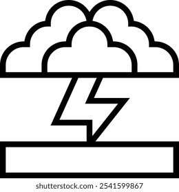 stormy icon. Thin linear style design isolated on white background