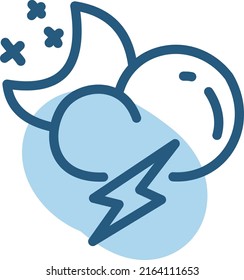 Stormy night, illustration, vector on a white background.