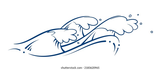 stormy ocean waves creative vector illustration