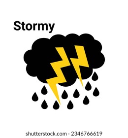  Stormy symbol icon vector illustration