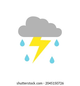 Stormy vector icon on white background Symbols with vector image