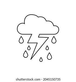 Stormy vector icon on white background Symbols with vector image