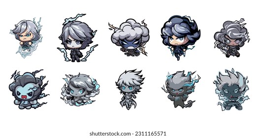 Diseño gráfico de la colección de conjuntos de vectores de tormenta