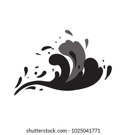 Stormy wave icon isolated on white background. Abstract water logo, natural nautical emblem vector illustration.