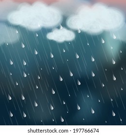 Stormy Weather Background Raining Stock Vector (Royalty Free) 197766674