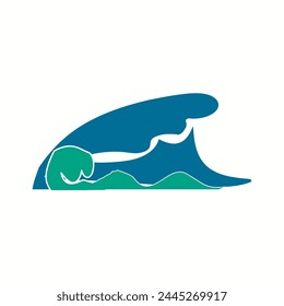Stormy weather by seaside, ocean or sea wave or tsunami Vector