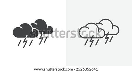 Stormy weather icon flat and simple set design
