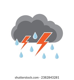 plantilla de diseño vectorial del logotipo del icono meteorológico tormentoso