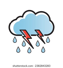 stormy weather icon logo vector design template