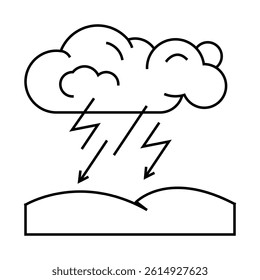 stormy weather line icon vector. stormy weather sign. isolated contour symbol black illustration