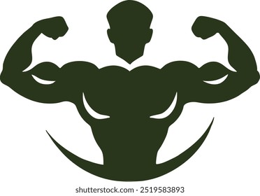 storng man silohuette vector mascot logo