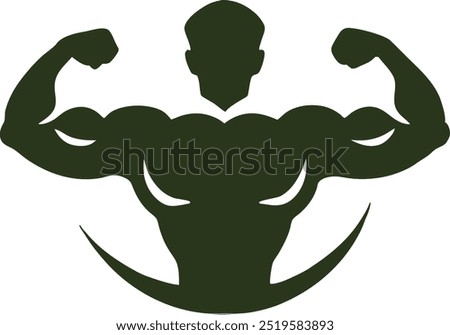 storng man silohuette vector mascot logo