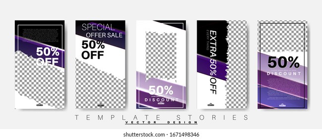 Story background template that can be edited. Vector background for modern designs for social media. Post frame template
