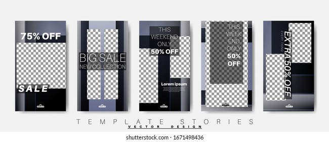 Story background template that can be edited. Vector background for modern designs for social media. Post frame template