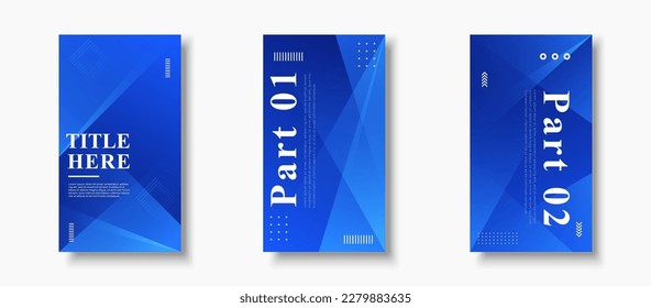 Story background.template modern, abstract frame,memphis,dark and light blue