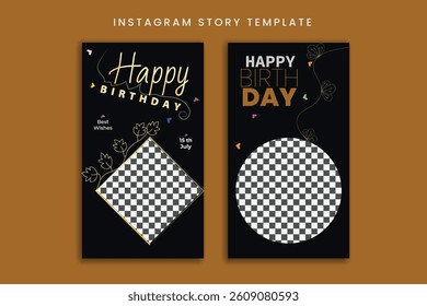 story birthday template banner design social media 